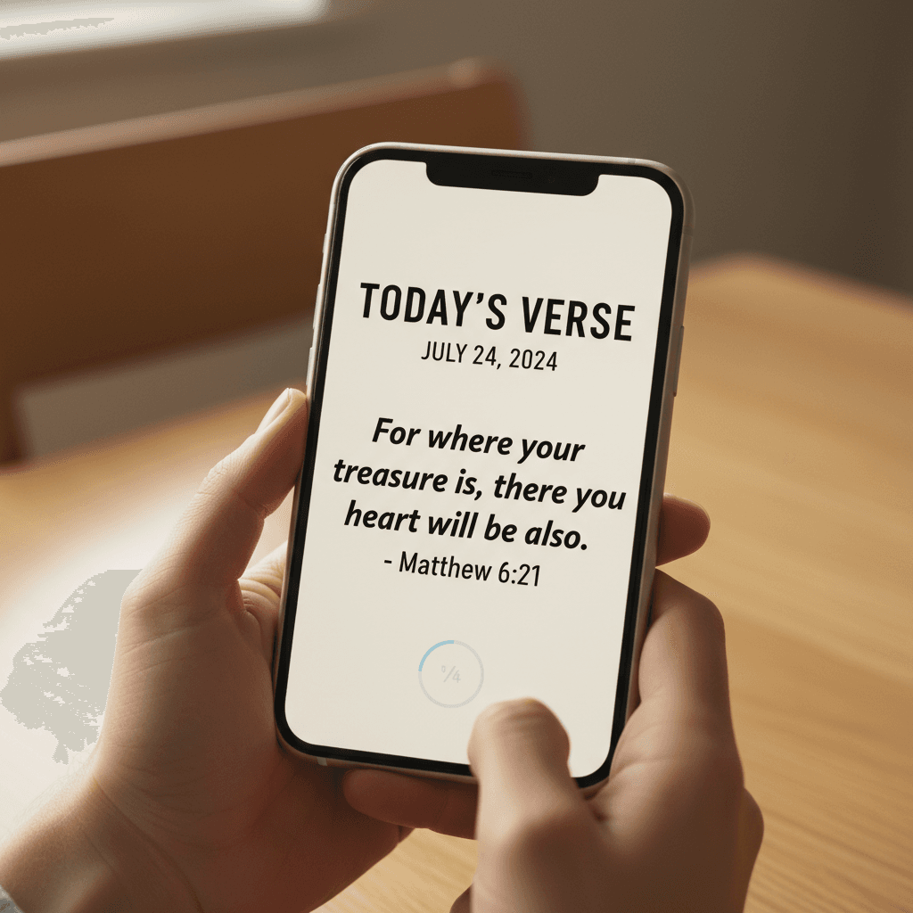 Daily verse displayed on phone screen